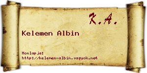 Kelemen Albin névjegykártya